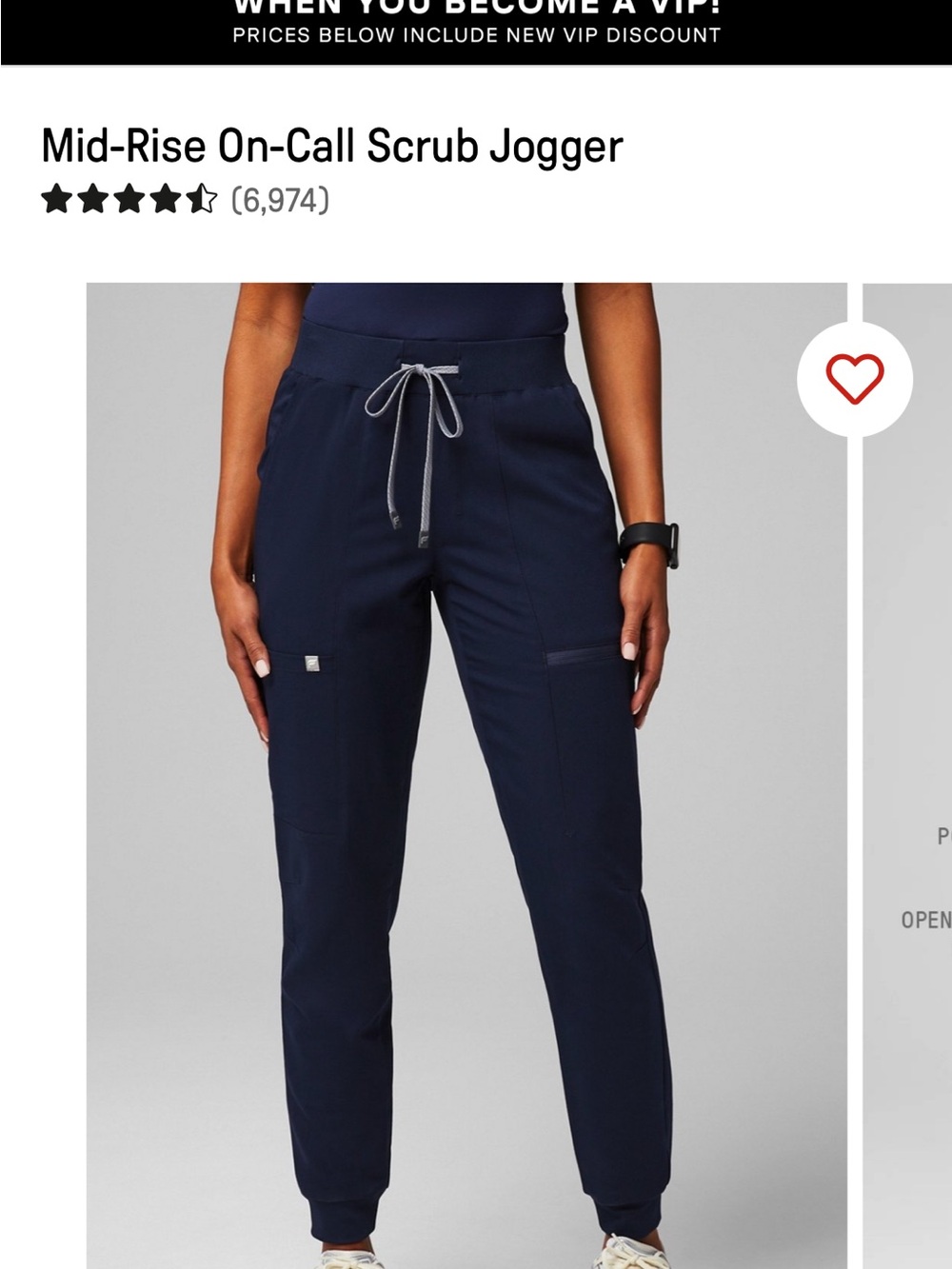 Fabletics Navy Mid-Rise On-Call Joggers